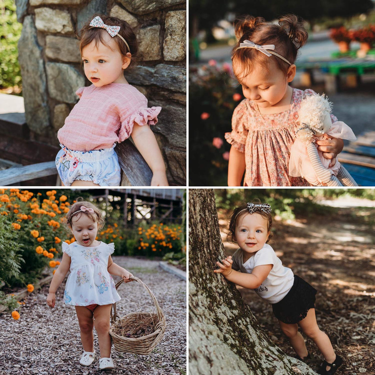 Baby Girl Headbands and Bows, Newborn Infant Toddler Nylon Hairbands Hair Accessories