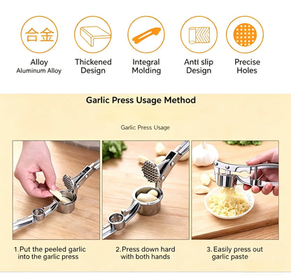 Multifunctional Garlic Press, with the Functions of Opening Bottles, Crushing Walnuts and Serving as a Kitchen Grinder