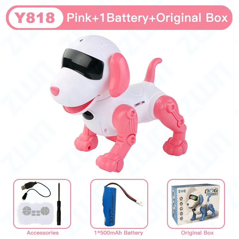 RC Robot Electronic Stunt Dog Toys Voice Command Programmable Touch-Sense with Music Song Robot Dog for Children'S Gifts