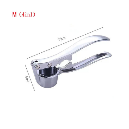 Multifunctional Garlic Press, with the Functions of Opening Bottles, Crushing Walnuts and Serving as a Kitchen Grinder