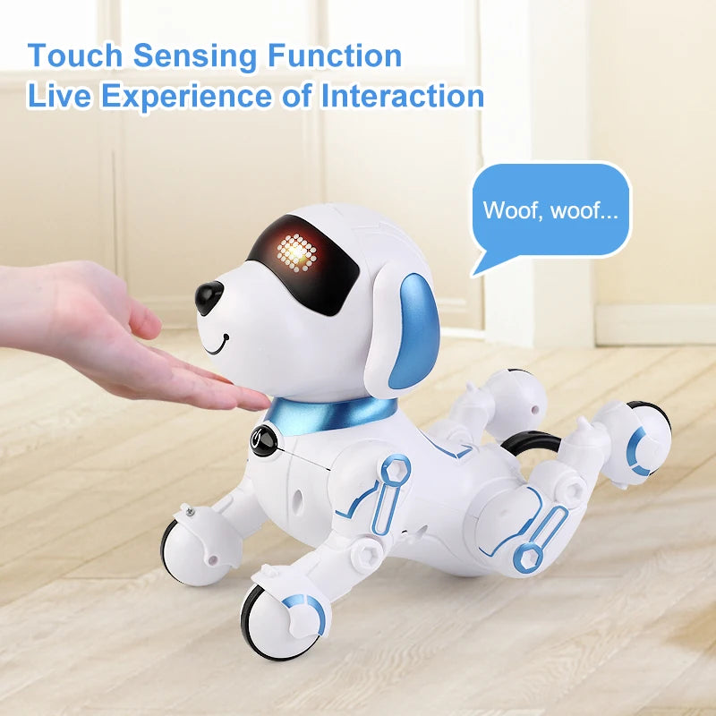 RC Robot Electronic Stunt Dog Toys Voice Command Programmable Touch-Sense with Music Song Robot Dog for Children'S Gifts
