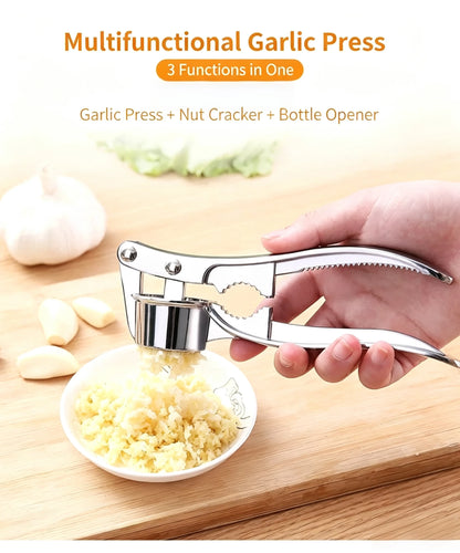 Multifunctional Garlic Press, with the Functions of Opening Bottles, Crushing Walnuts and Serving as a Kitchen Grinder