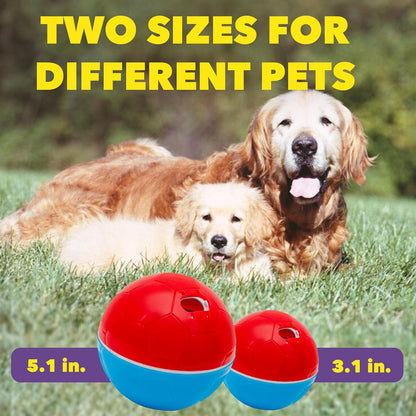 - Crazy Ball Treat Dispenser - Pets Treat Ball - Interactive Treat Dispensing Petstoy - Pets Enrichment Toys - Pets Toys to Keep Them Busy - Slow Feeder - 300G/10.5 Oz - Red/Blue