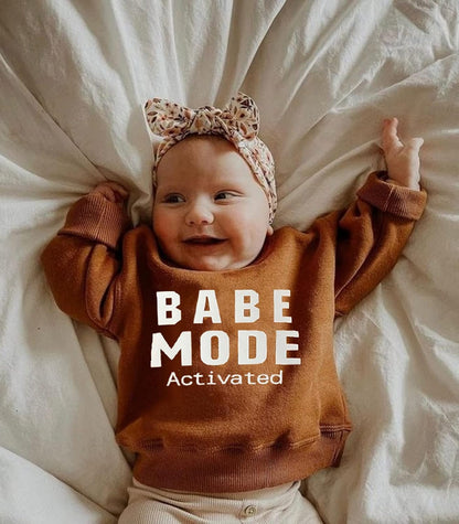 Infant Boy Sweatshirt Toddler Crewneck Sweater Newborn Baby Boy Girls Clothes Letter Printed Fall Spring Pullover Tops