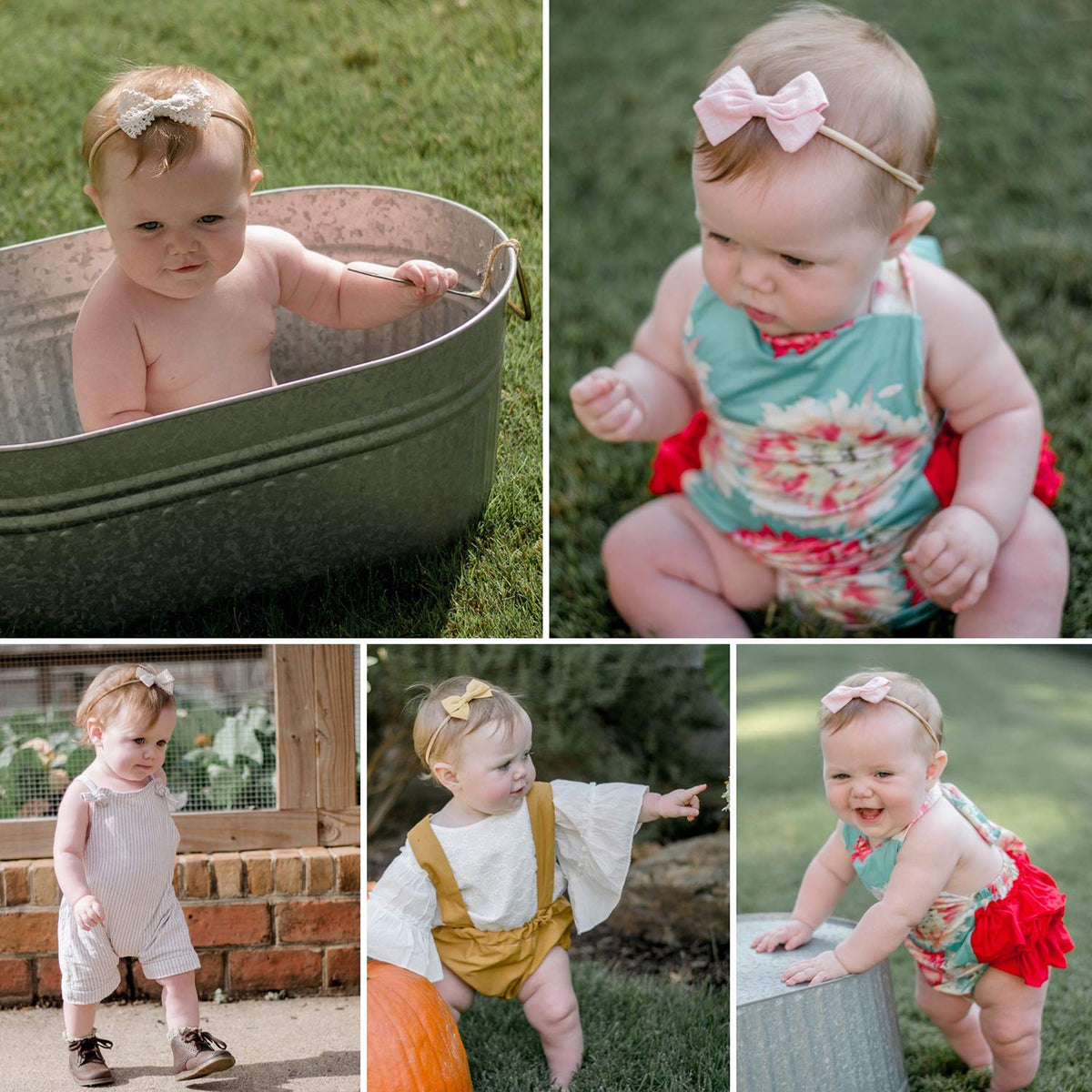 Baby Girl Headbands and Bows, Newborn Infant Toddler Nylon Hairbands Hair Accessories