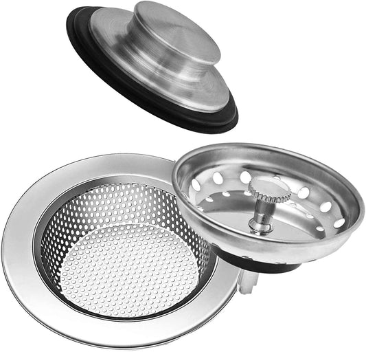 3 Pack Kitchen Sink Stopper Strainer, Kitchen Sink Basket Strainer, Kitchen Sink Stopper or Kitchen Sink Perforated Basket Drain Filter Sieve