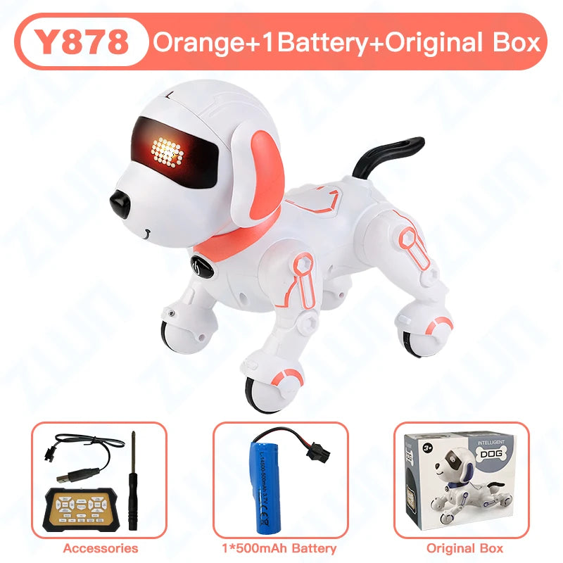 RC Robot Electronic Stunt Dog Toys Voice Command Programmable Touch-Sense with Music Song Robot Dog for Children'S Gifts