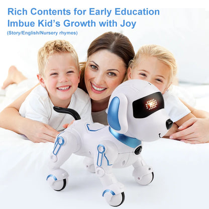 RC Robot Electronic Stunt Dog Toys Voice Command Programmable Touch-Sense with Music Song Robot Dog for Children'S Gifts