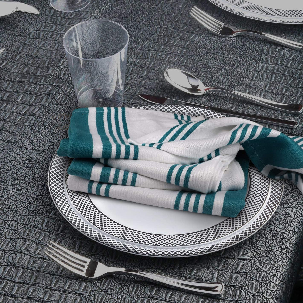 Kitchen Towels Cotton Dish Towels 20”X30” (Set of 6) Teal