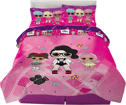 Kids Bedding Super Soft Comforter and Sheet Set, 5 Piece Full Size, LOL Surprise