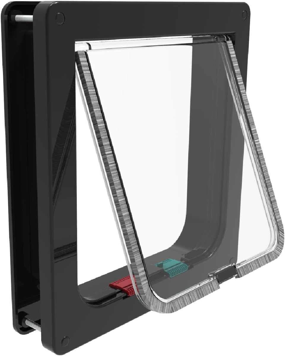 Standard Cat and Small Pet Door, Large, Black, Pets up to 20 Lbs