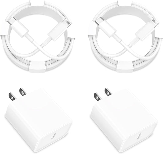 Apple Mfi Certified Iphone 14 13 Charger Fast Charging + 6FT Lightning Cord |  4Pack 20W USB C Charger Dynamic Power Adapter Type C Wall Charger for Iphone 14 13 12 11 Pro Max XS Max XR X SE Ipad