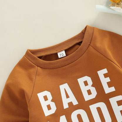 Infant Boy Sweatshirt Toddler Crewneck Sweater Newborn Baby Boy Girls Clothes Letter Printed Fall Spring Pullover Tops