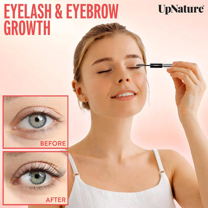 Castor Oil Eyelash & Eyebrow Growth Serum, USDA Organic, 2Oz | Includes Mascara Wand & Brow Brush Applicators - Pure Cold-Pressed Castor Oil for Lashes, Eyebrows & Hair Growth