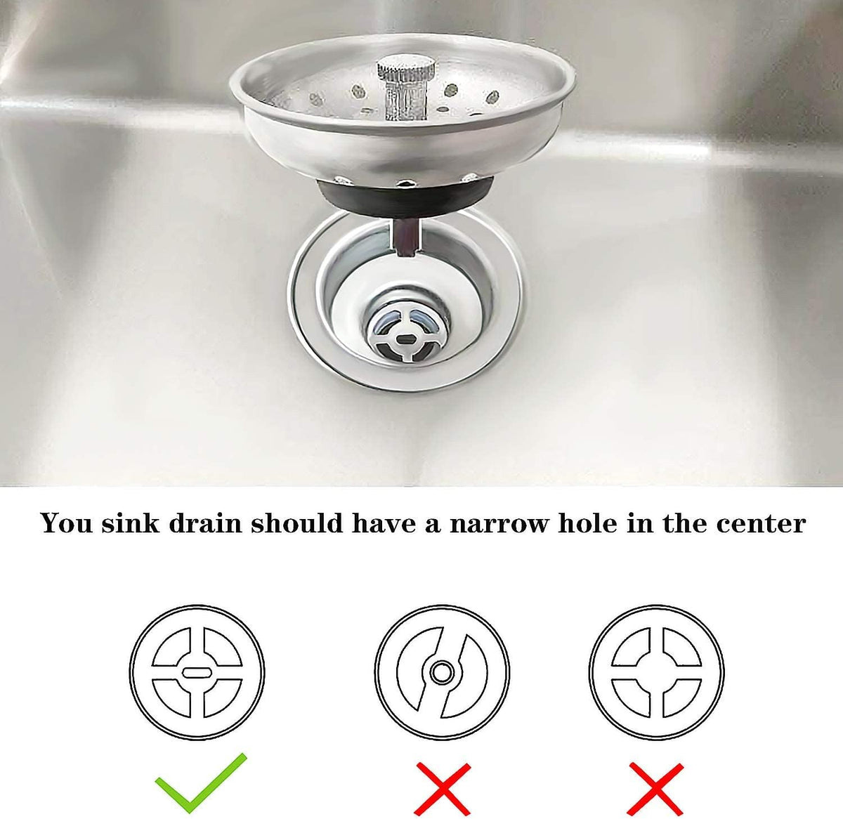3 Pack Kitchen Sink Stopper Strainer, Kitchen Sink Basket Strainer, Kitchen Sink Stopper or Kitchen Sink Perforated Basket Drain Filter Sieve