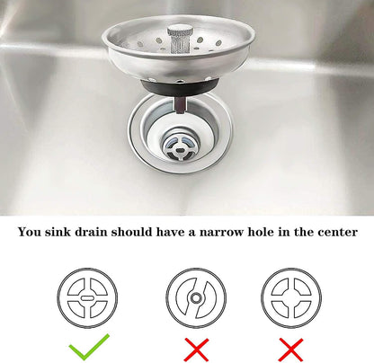 3 Pack Kitchen Sink Stopper Strainer, Kitchen Sink Basket Strainer, Kitchen Sink Stopper or Kitchen Sink Perforated Basket Drain Filter Sieve
