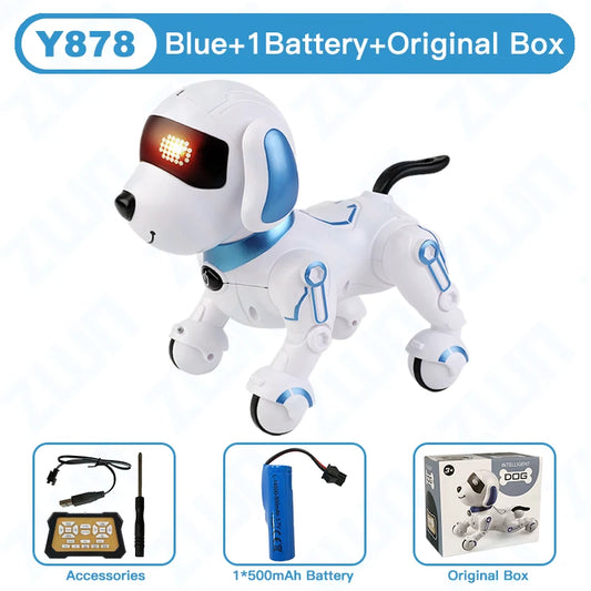 RC Robot Electronic Stunt Dog Toys Voice Command Programmable Touch-Sense with Music Song Robot Dog for Children'S Gifts