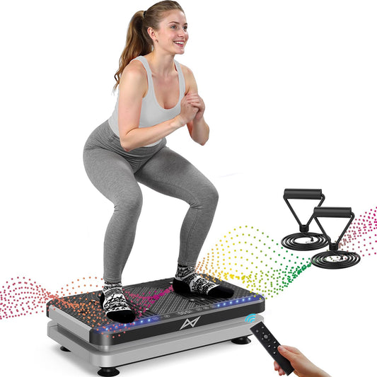 Vibration Plate Fitness Platform Exercise Machine Vibrating Shaking Full Body Shaker Workout Vibrate Stand Shake Board Sport for Weight Loss Fat Burner for Gym Home Office