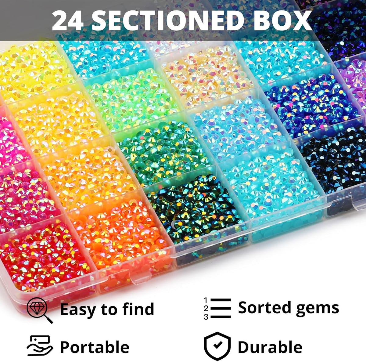 17000Pcs 4Mm Rainbow Jelly Colorful Rhinestones Gems Bedazzling Bedazze Kit, Gemstones Jewels Flatback Crystal Diamond SS16 Resin Bedazzler for Crafts Clothes Crafting Book, Bedazzled Bling B7000 Glue