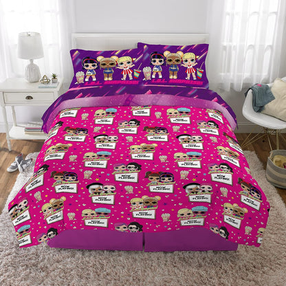 Kids Bedding Super Soft Comforter and Sheet Set, 5 Piece Full Size, LOL Surprise